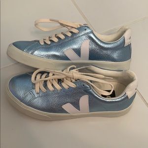 Light Blue and White Veja Sneakers